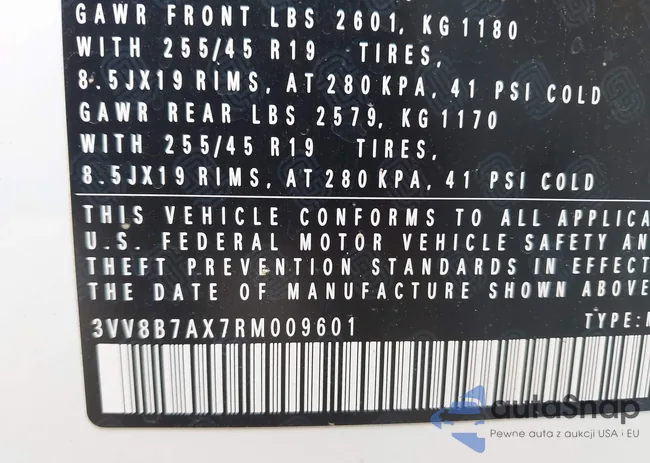 3VV8B7AX7RM009601: 42728166