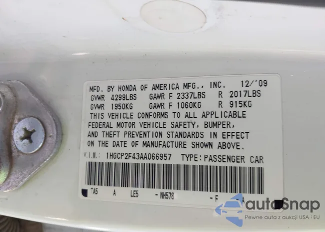 1HGCP2F43AA066957: 42728236