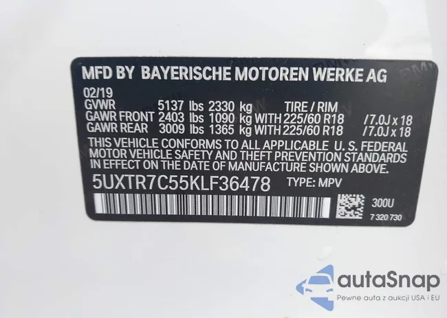 5UXTR7C55KLF36478: 42728240