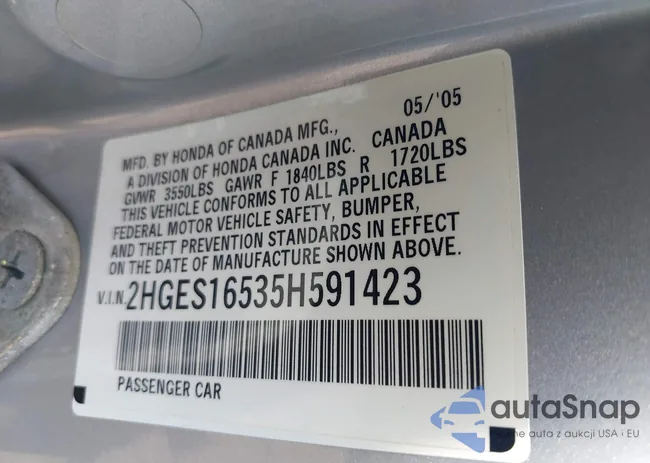 2HGES16535H591423: 42728356