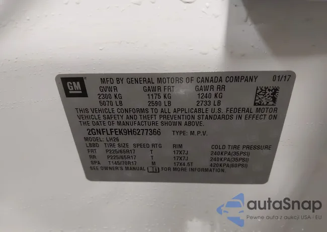 2GNFLFEK9H6277366: 42728542