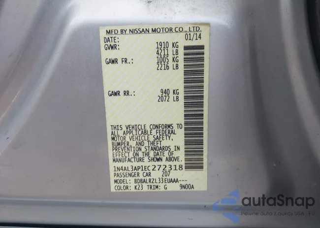 1N4AL3AP1EC272318: 42728546