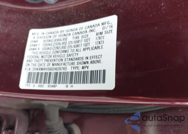 2HKRM4H56GH626765: 42728564