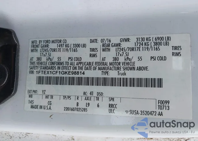 1FTEX1CF1GKE98814: 42728569