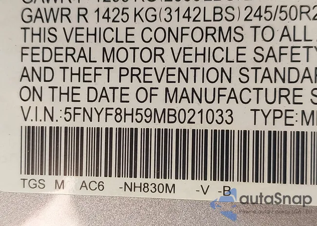 5FNYF8H59MB021033: 42727824