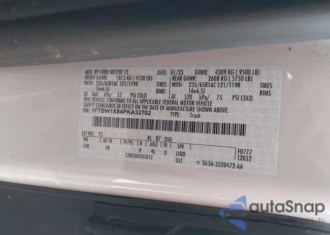 1FTBW1X84PKA32702: 42729194