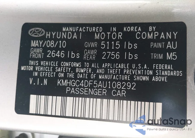 KMHGC4DF5AU108292: 42729201