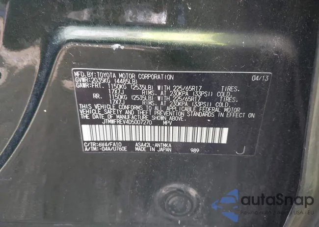 JTMWFREV4D5007270: 42729205