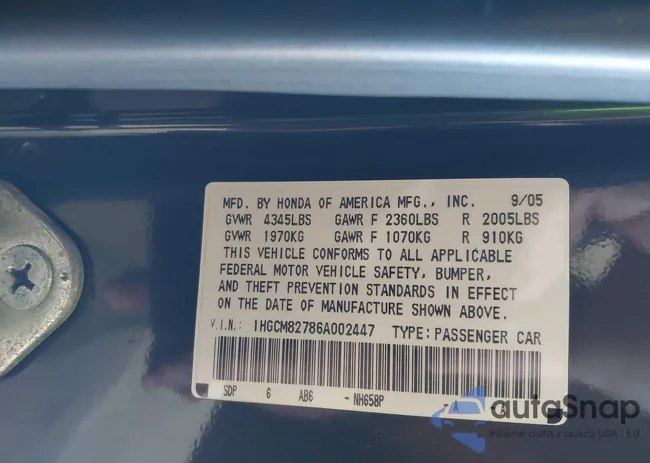 1HGCM82786A002447: 42729408