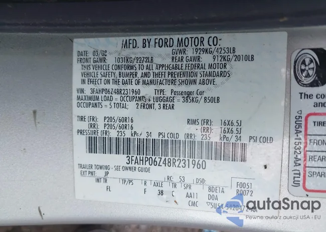 3FAHP06Z48R231960: 42729444