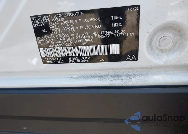 JTMABABA5RA072278: 42729506