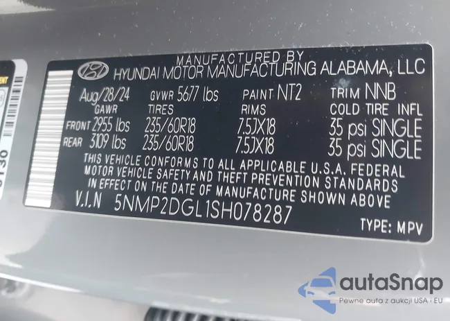 5NMP2DGL1SH078287: 42729644