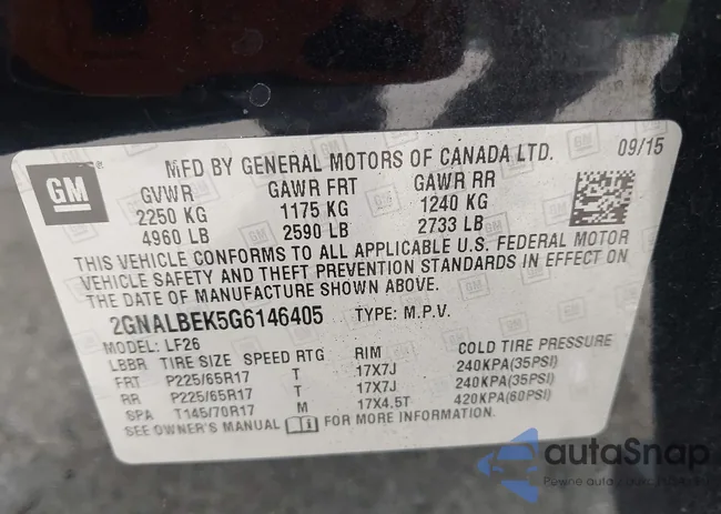 2GNALBEK5G6146405: 42728899