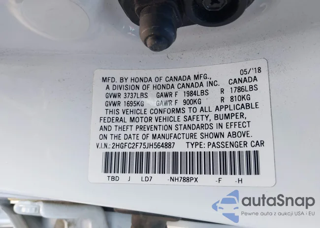 2HGFC2F75JH564887: 42728939