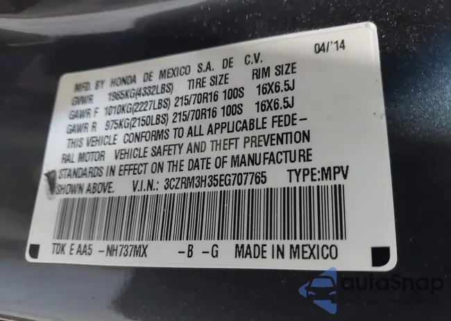 3CZRM3H35EG707765: 42730367