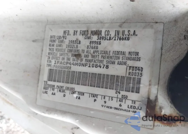 1FACP44M0NF108478: 42730490