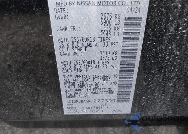 5N1DR3BA6RC277399: 42730735