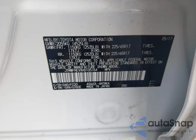 JTMWFREVXHD105764: 42729752