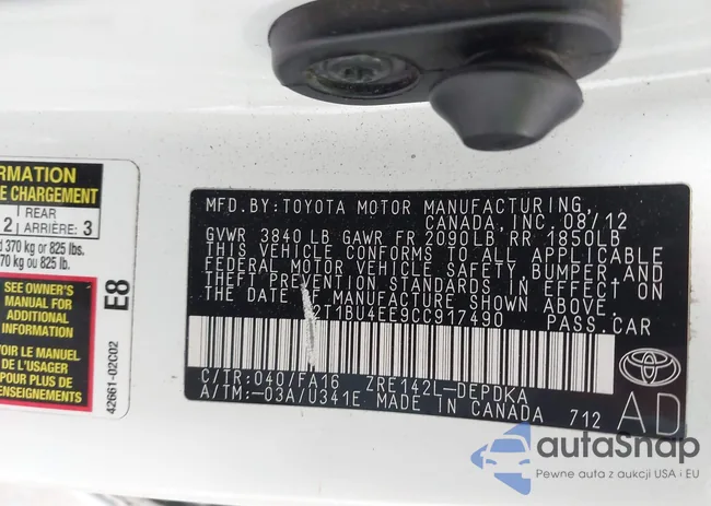 2T1BU4EE9CC917490: 42729789