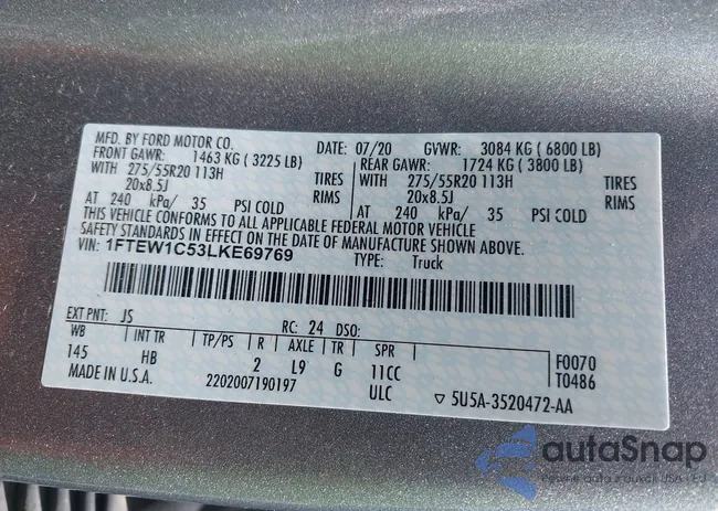 1FTEW1C53LKE69769: 42729833