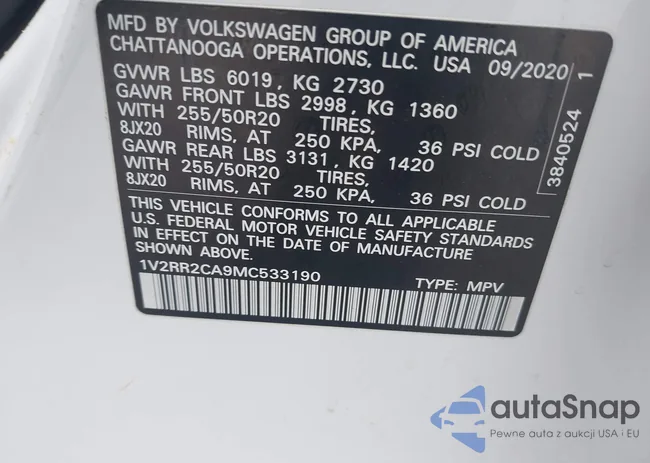 1V2RR2CA9MC533190: 42729908