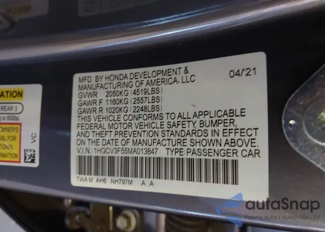 1HGCV3F55MA013847: 42729914