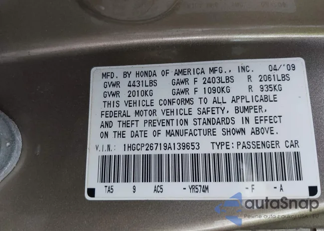 1HGCP26719A139653: 42731186