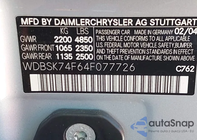 WDBSK74F64F077726: 42731413