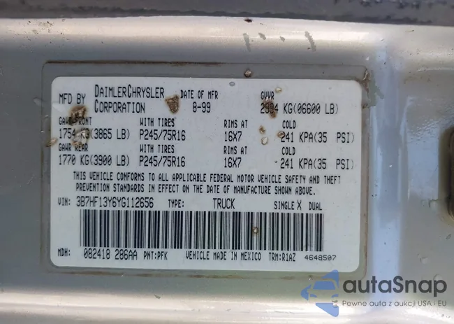 3B7HF13Y6YG112656: 42731467