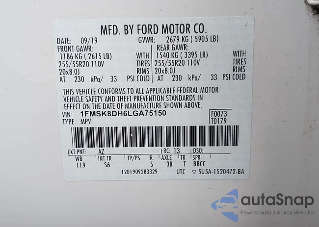 1FMSK8DH6LGA75150: 42731501