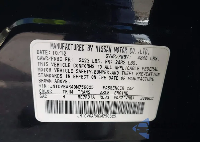 JN1CV6AR4DM756625: 42731560