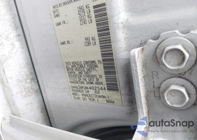 1N4AL2AP1BN402544: 42731582