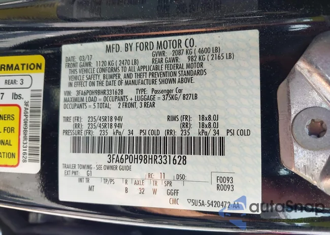 3FA6P0H98HR331628: 42730977