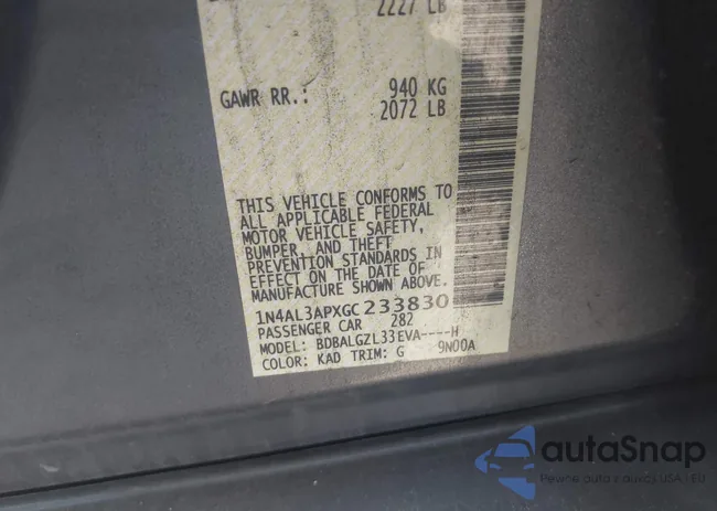 1N4AL3APXGC233830: 42732451