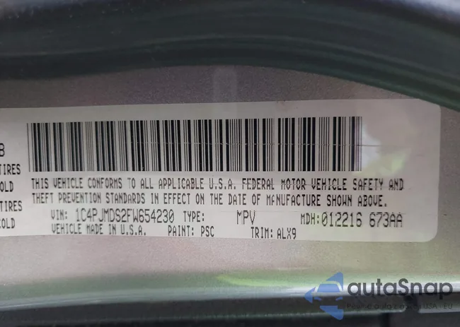 1C4PJMDS2FW654230: 42732477