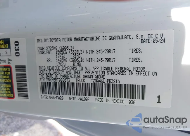 3TYLD5KN5RT002073: 42732541