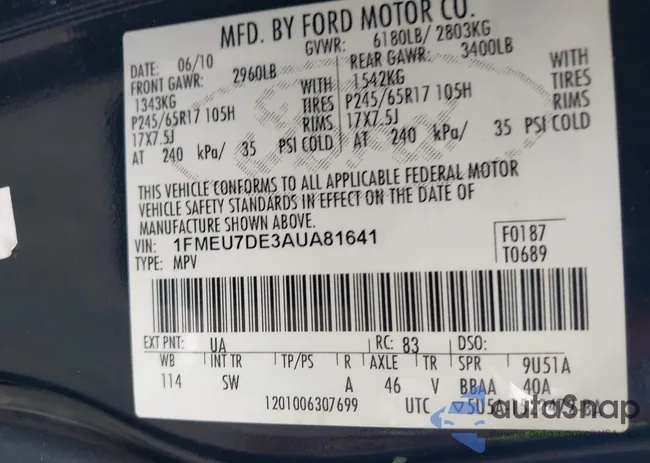 1FMEU7DE3AUA81641: 42732658