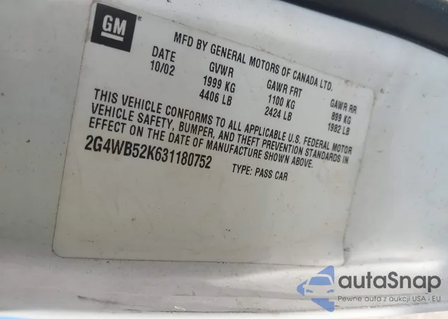 2G4WB52K631180752: 42731835