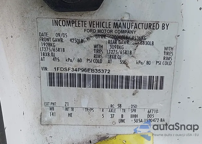 1FDSF34P96EB35372: 42731853