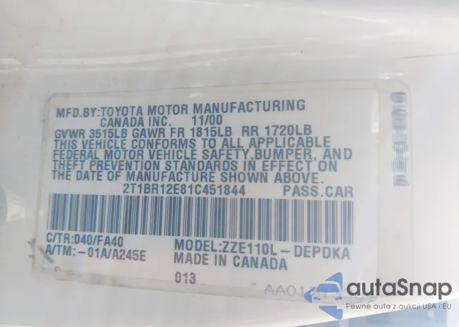 2T1BR12E81C451844: 42731884