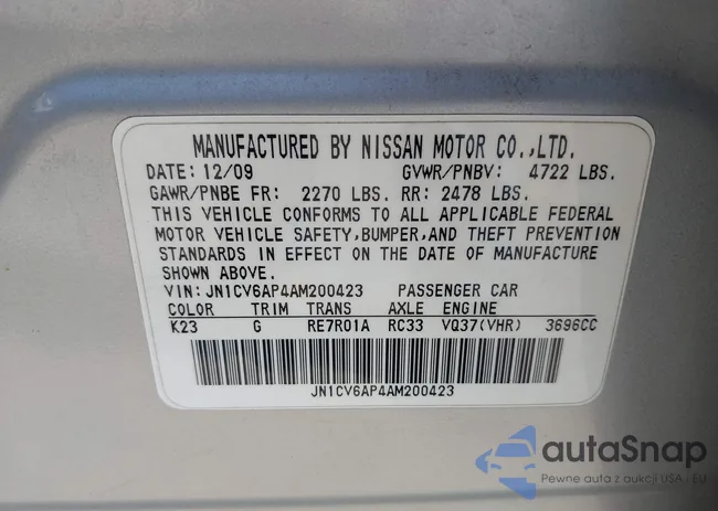 JN1CV6AP4AM200423: 42732137