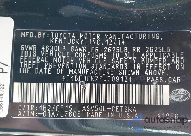 4T1BF1FK7FU009121: 42733183