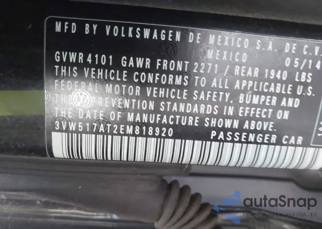 3VW517AT2EM818920: 42733247