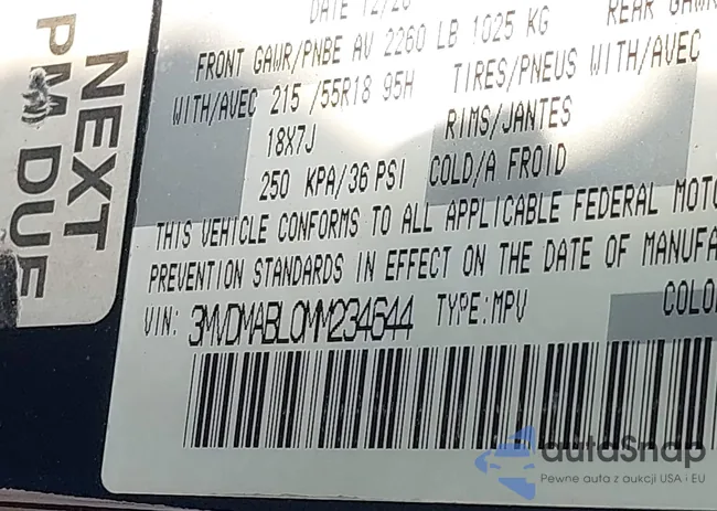 3MVDMABL0MM234644: 42733414