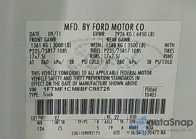 1FTMF1CM8BFC95725: 42733448