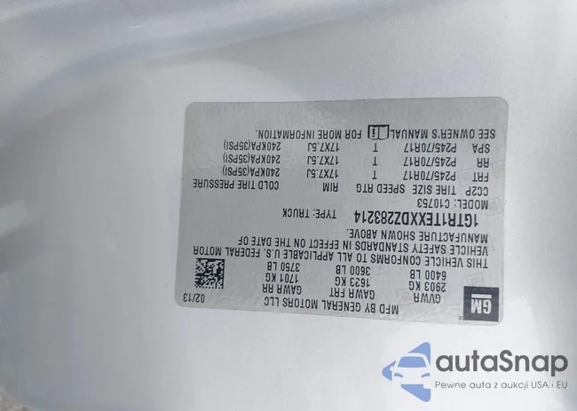 1GTR1TEXXDZ283214: 42733496