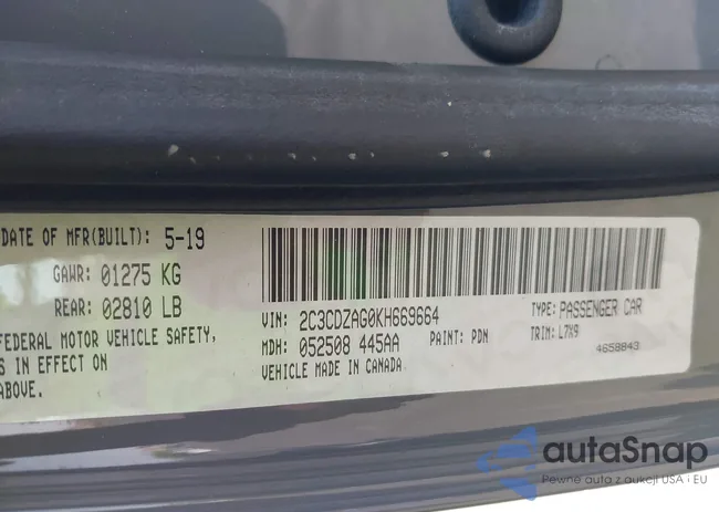 2C3CDZAG0KH669664: 42733689