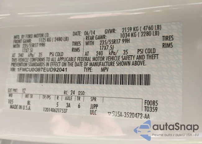 1FMCU0G97EUD92041: 42732783