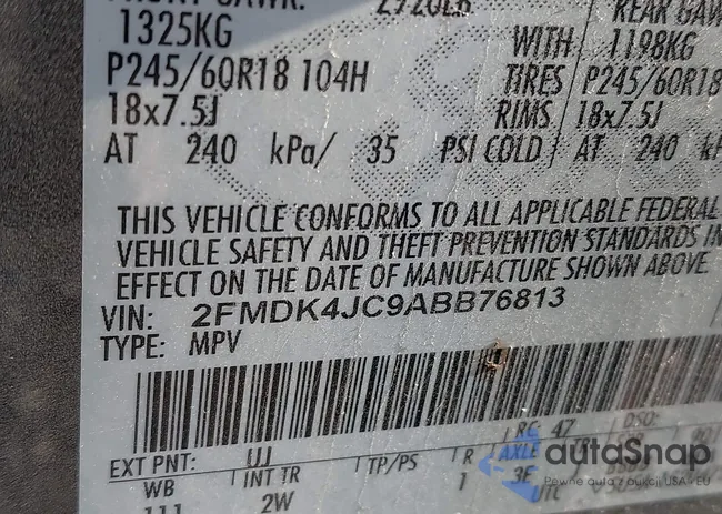 2FMDK4JC9ABB76813: 42732810