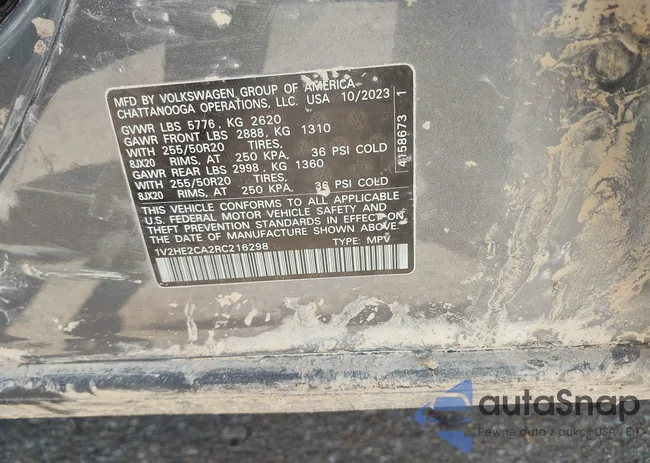 1V2HE2CA2RC216298: 42732914